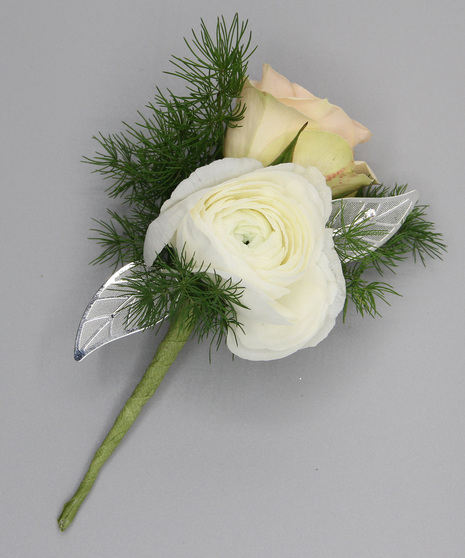 Ranunculus & Spray Rose Boutonniere