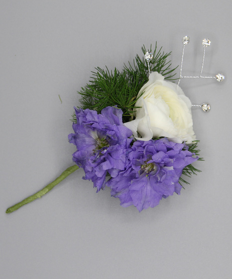 Ranunculus & Delphinium Boutonniere