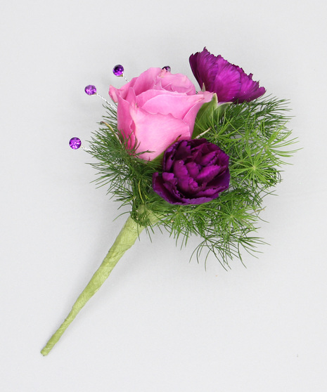 Spray Rose & Pixie Carnation Boutonniere