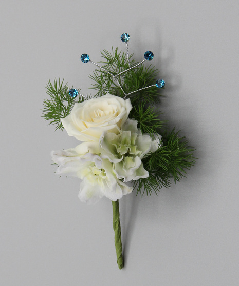 Spray Rose & Delphinium Boutonniere