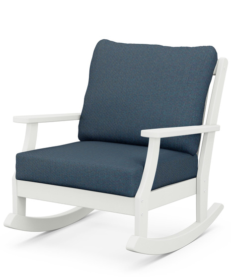 Braxton Deep Seating Rocking Chair - Vintage White/Sancy Denim