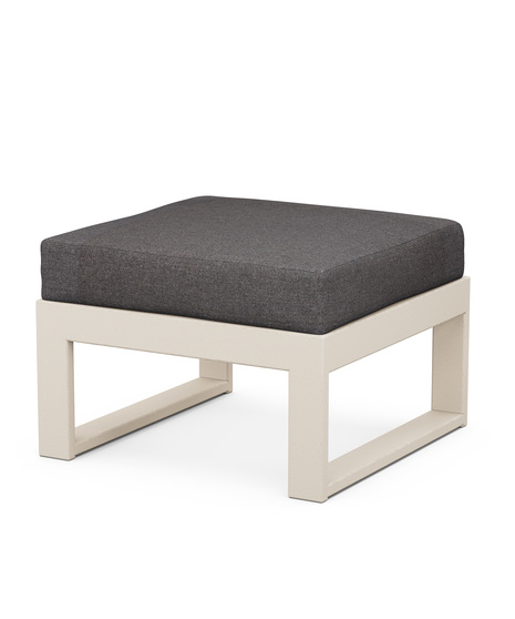 Featuring sleek, angular lines, this deep seating ottoman features an all-weather cushion covered in high-performance outdoor fabric.