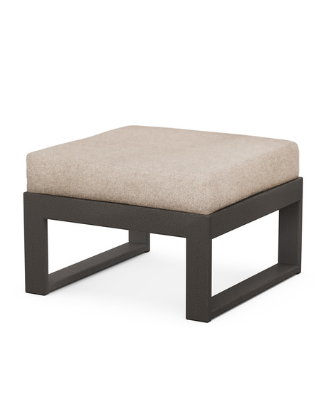 Featuring sleek, angular lines, this deep seating ottoman features an all-weather cushion covered in high-performance outdoor fabric.