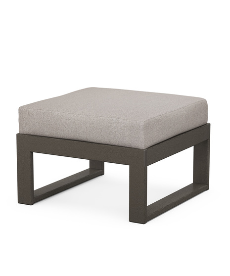 Featuring sleek, angular lines, this deep seating ottoman features an all-weather cushion covered in high-performance outdoor fabric.