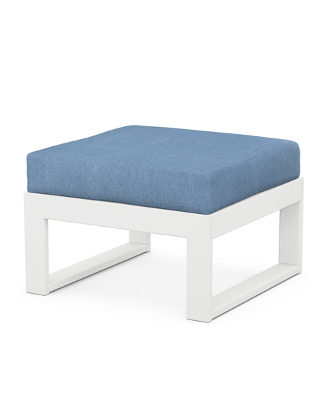 Featuring sleek, angular lines, this deep seating ottoman features an all-weather cushion covered in high-performance outdoor fabric.