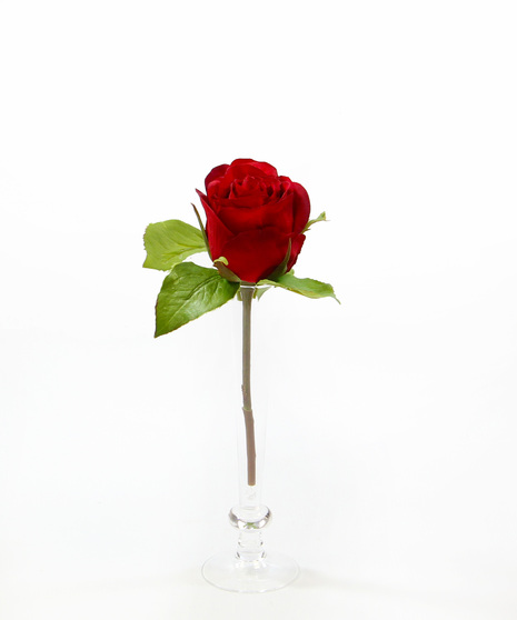 Silk Rose in Bud Vase