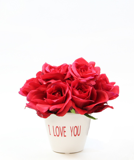 I Love You Silk Rose Design